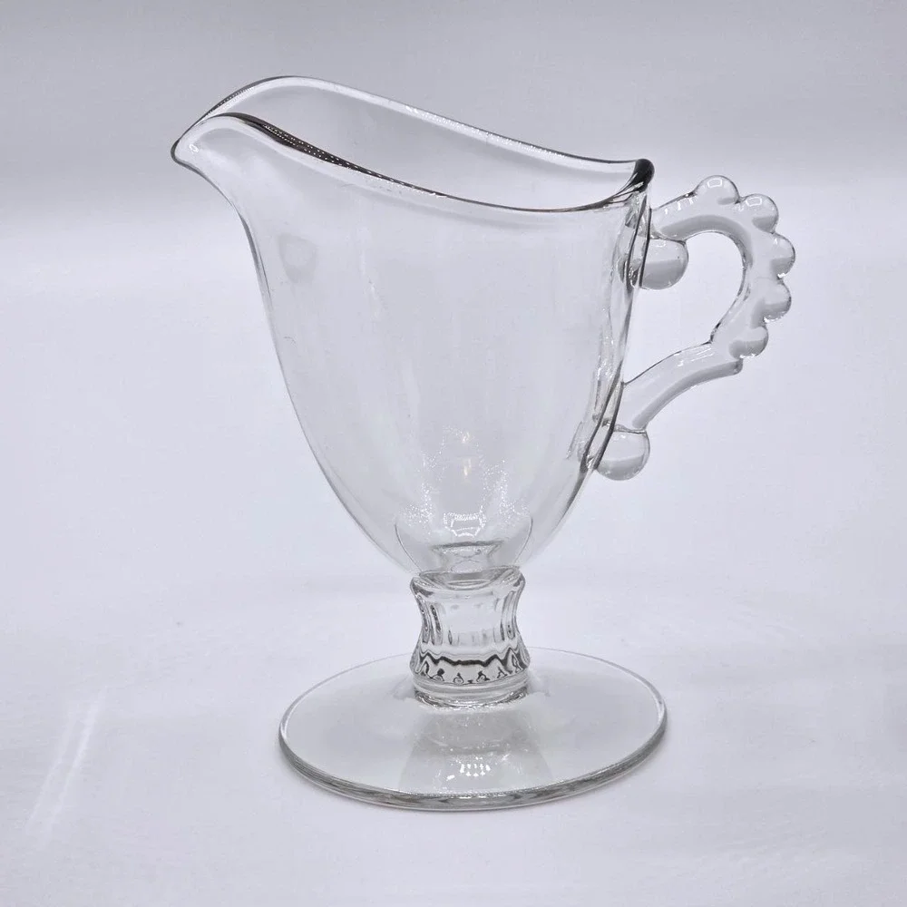Vintage Imperial Glass Candlewick Creamer Sugar Bowl and Underplate Set 3pc